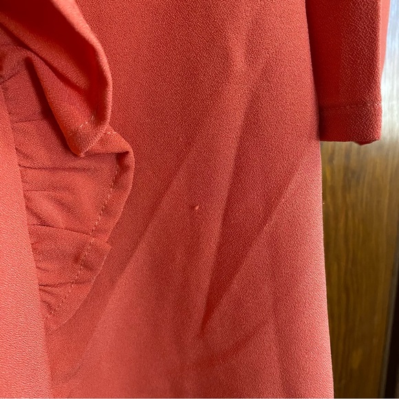 Women's Ruffled Orange Top - Picture 4 of 5